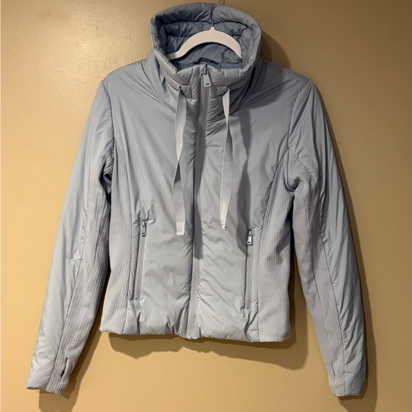 NWOT powder blue bernardo lightweight fall winter mock neck pastel puffer jacket - Picture 2 of 8